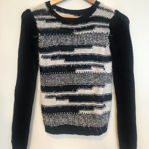 Alice and Olivia black and white crew neck sweater